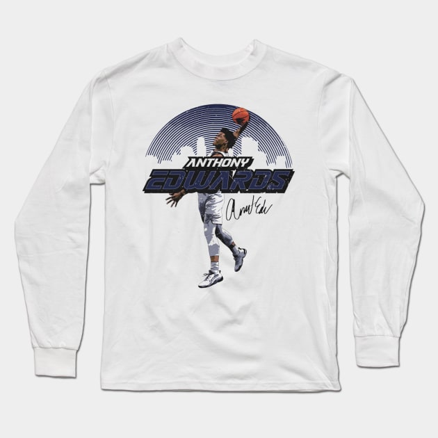 Anthony Edwards Minnesota Skyline Long Sleeve T-Shirt by Buya_Hamkac